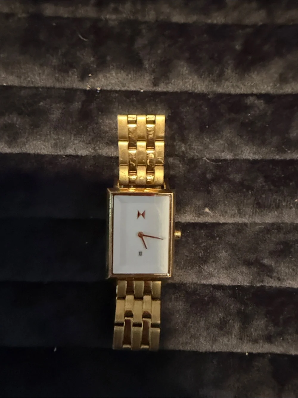 MVMT Gold Rectangular Men's Watch with White Dial